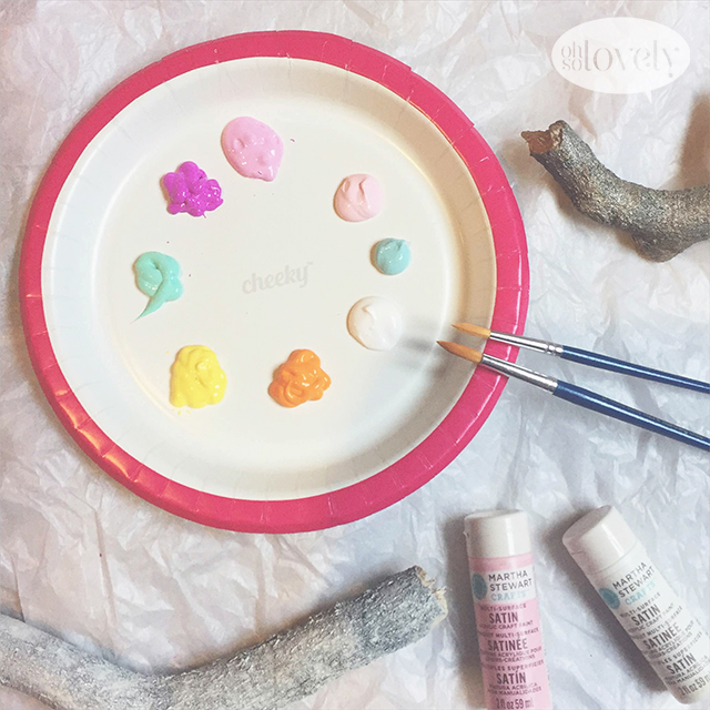 DIY  //  PAINTED STICKS WALL HANGING TUTORIAL, Oh So Lovely Blog