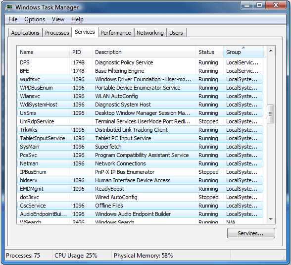 Penyebab Banyaknya Service Host yang Berjalan di Task Manager - Catatan