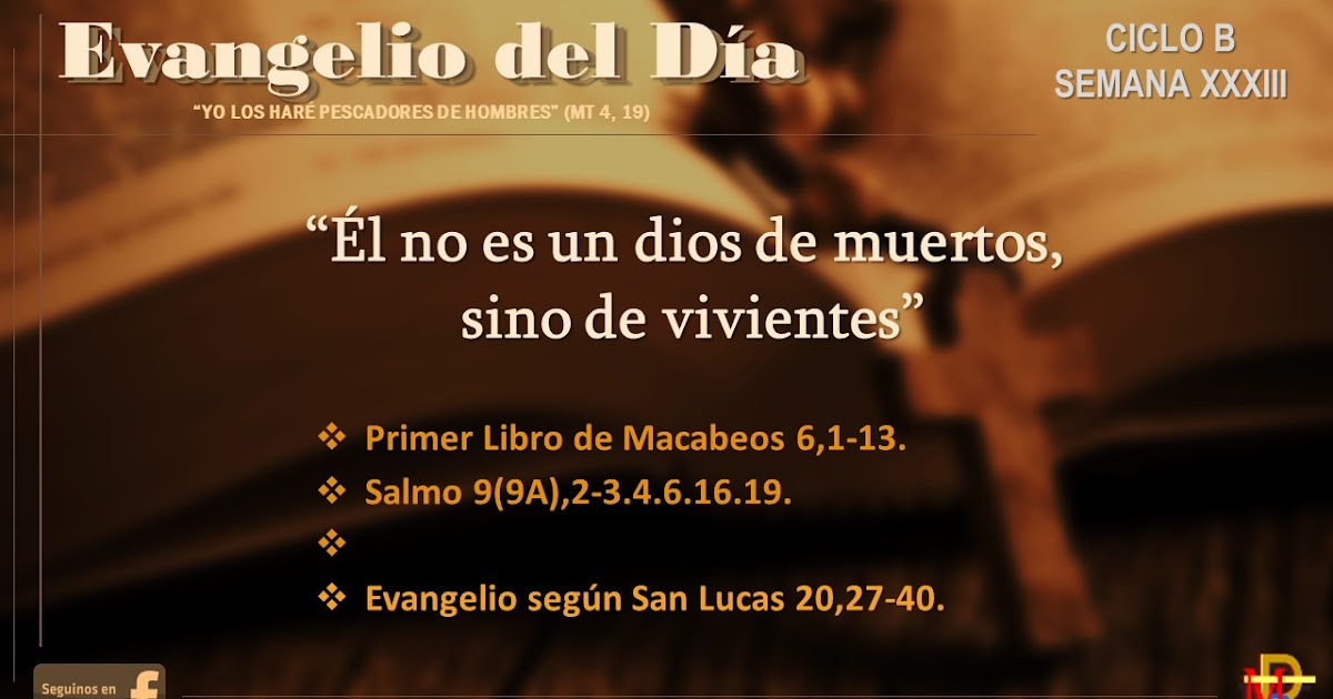 Misioneros de la Palabra Divina EVANGELIO DEL DÍA 20 DE NOVIEMBRE