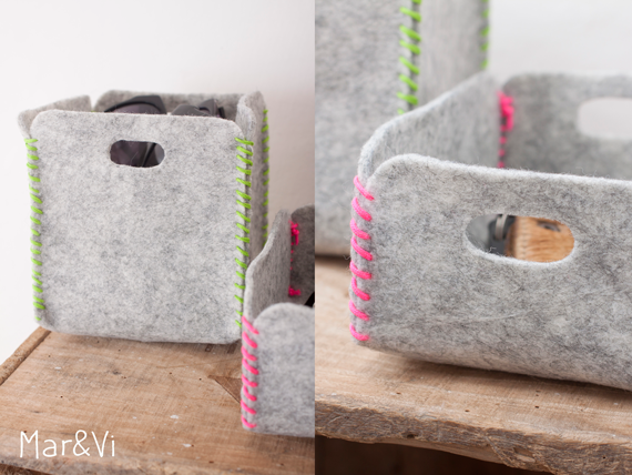 tutorial para hacer cestas de fieltro