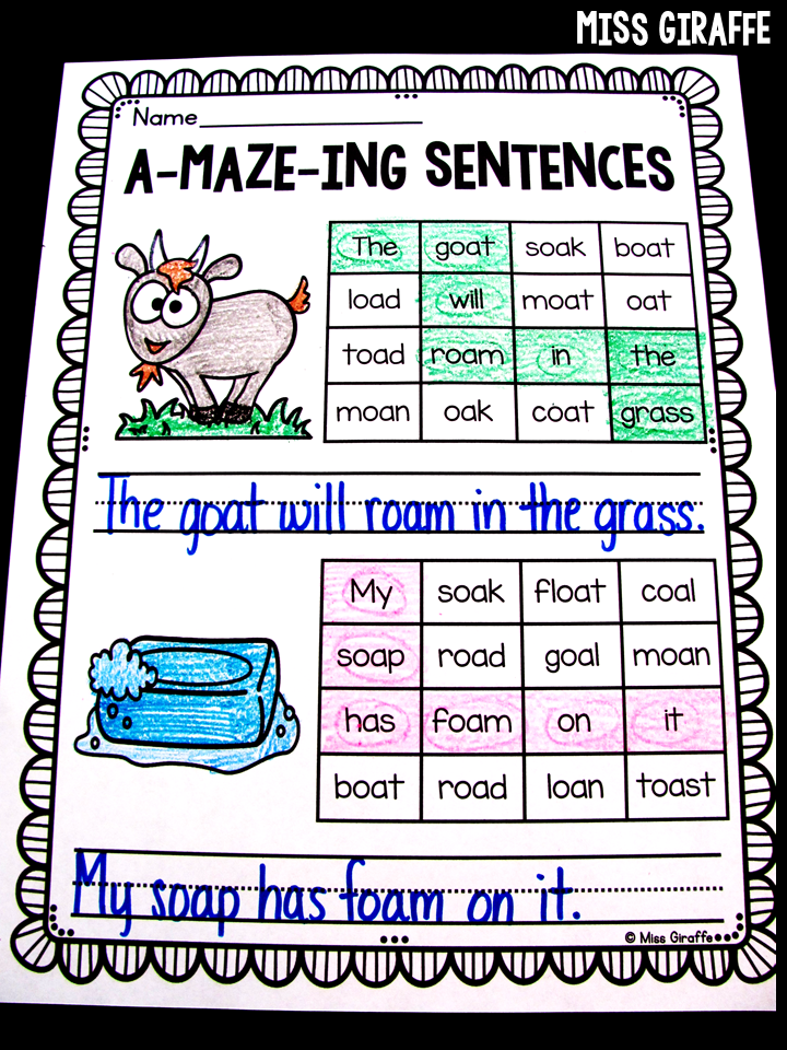 Miss Giraffe's Class How to Teach the OA and OW Sound