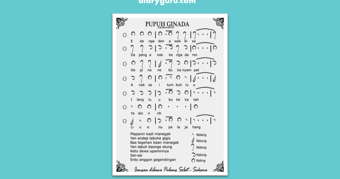 Kesusastraan Bali Purwa Diary Guru