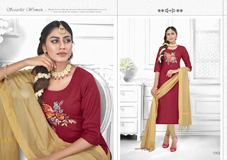 AVC Tara Churidar cotton Slub Dress Material