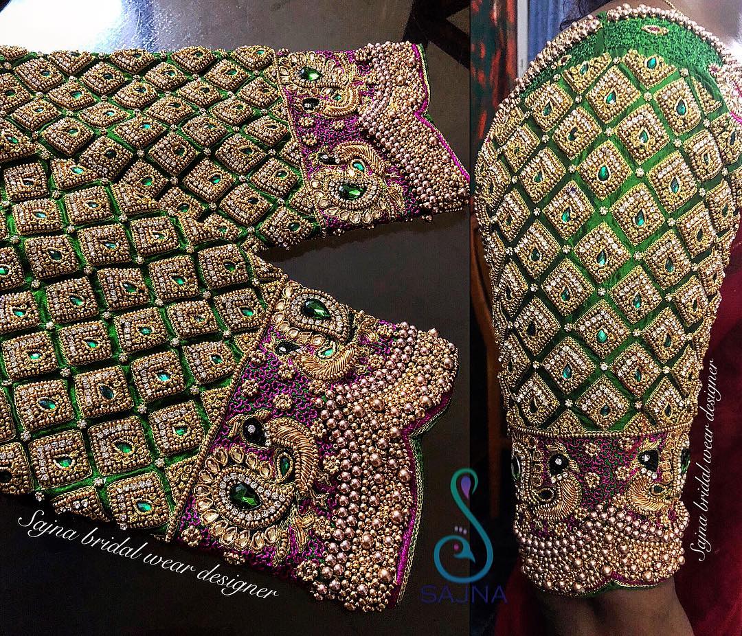 Latest Checks Blouse Designs Of The Year Want heavy bridal blouse to wear with your wedding lehenga/saree? latest checks blouse designs of the year