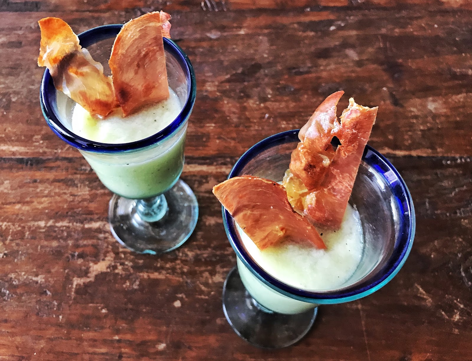 Honeydew Melon Soup with Cured Ham