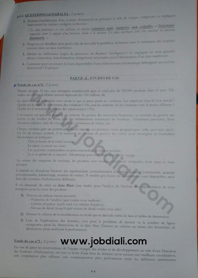 Exemple Concours de Recrutement d’Ingénieurs d'Etat de 1er grade 2018 - Ministère de l'Economie et des Finances