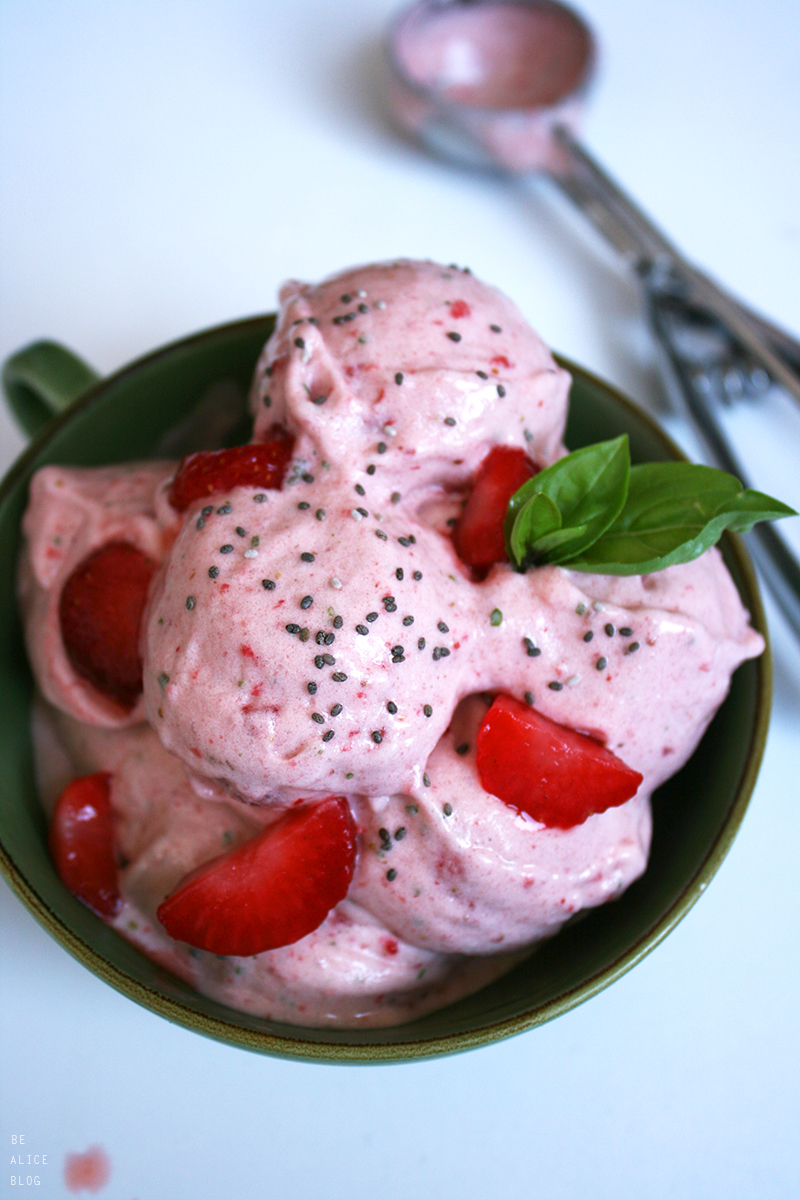 Strawberry Basil Ice Cream (raw, vegan) Homestead Herbs & Healing