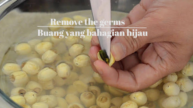 Remove the green heart in lotus seeds