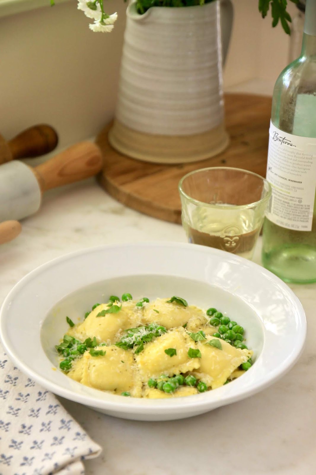 Lemon, Basil & Sweet Peas with Frozen Cheese Ravioli – Jenny Steffens ...