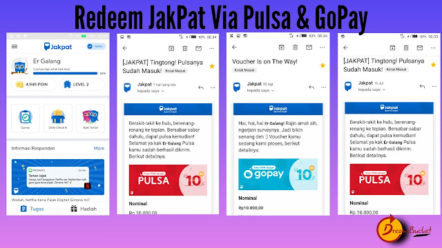 Redeem poin JakPat Survey via Pulsa dan GoPay