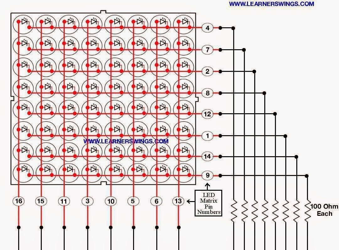 Circuit to Connect Current Limiting Resistors to LED Matrix (Page 1