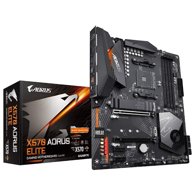 X570 AORUS Elite Motherboard with 12+2 Phases Digital VRM with DrMOS,Dual PCIe 4.0 M.2 with Single Thermal Guard,Front USB Type-C, RGB Fusion 2.0.