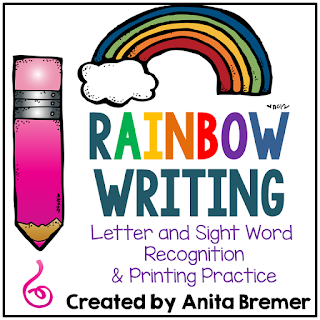 Rainbow writing activities to practice letter formation, letter recognition, and sight words!