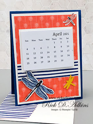 Learn how to make a fold flat calendar card using the Dragonfly Garden Bundle from Stampin' Up! click to learn more