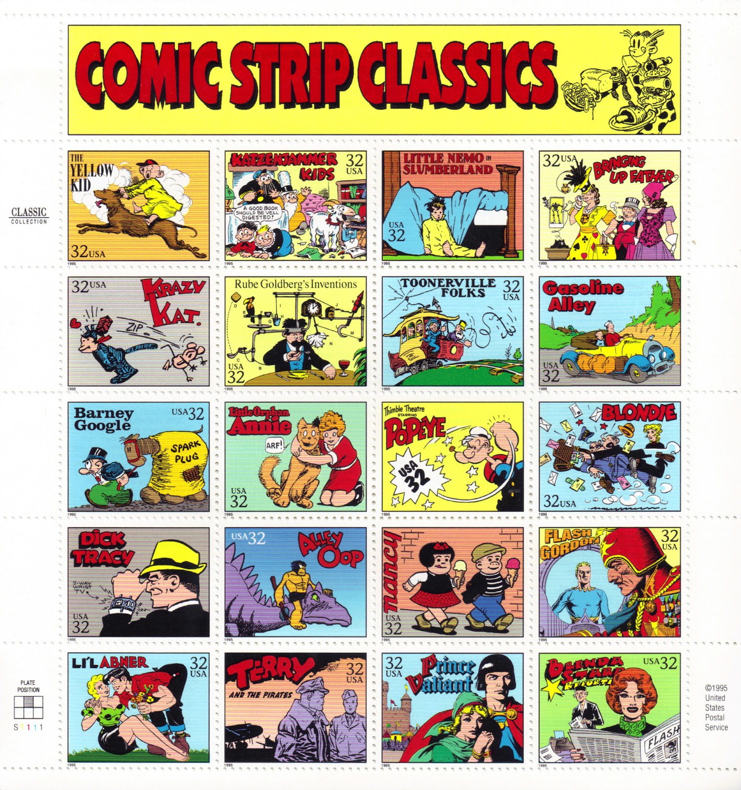 Sheldon the Stamp Man 1995 COMIC STRIP CLASSICS SCOTT 3000