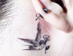 bird tattoos tattoo ear behind birds simple unique rose cool holding flower meaningful lily peace