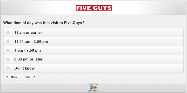 Five Guys Feedback