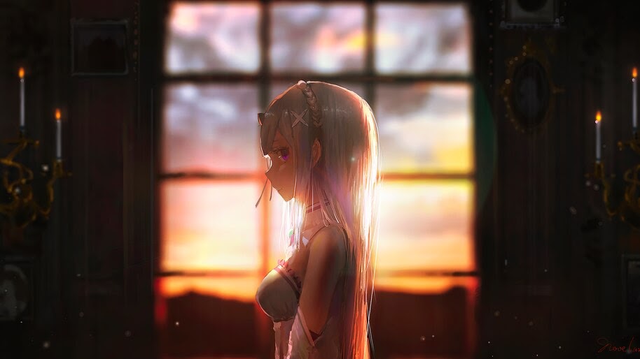Emilia, Re:Zero, Anime, Girl, 4K, #4.2741