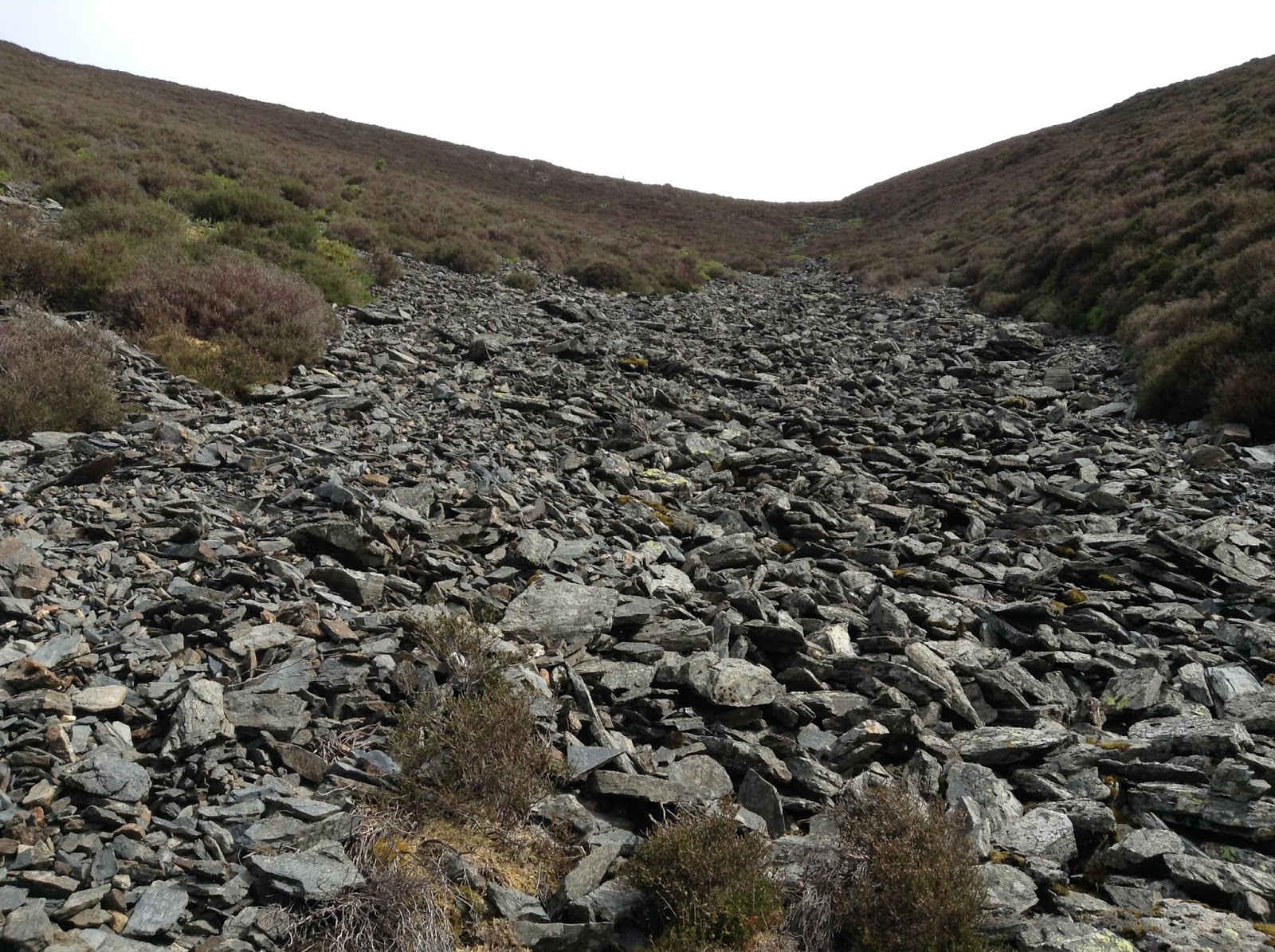 wigton physics Particle flow of scree in Gable Gill on Longside