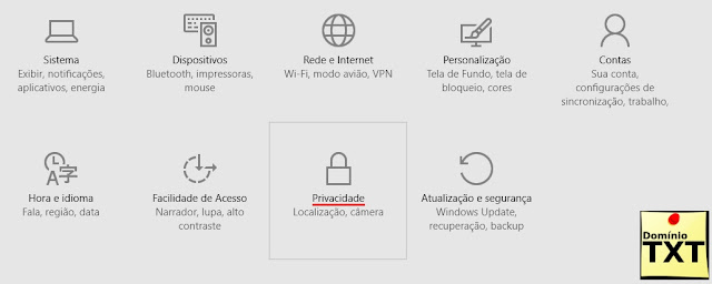 DominioTXT - Windows 10 Privacidade