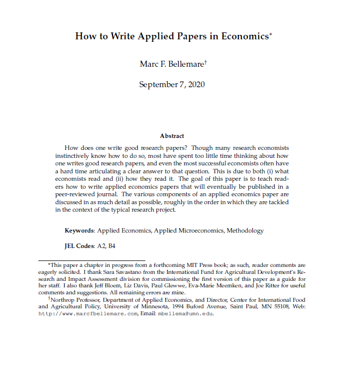 how to write a term paper economics