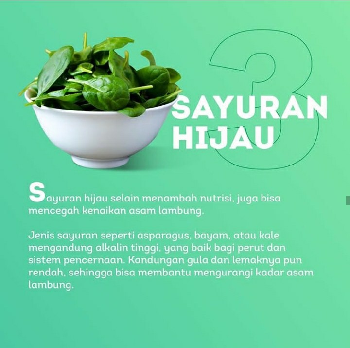 Sayur bayam untuk asam lambung