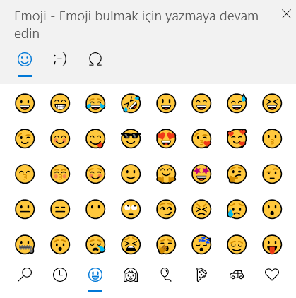 Windows 10 Emoji Klavye Ekranı