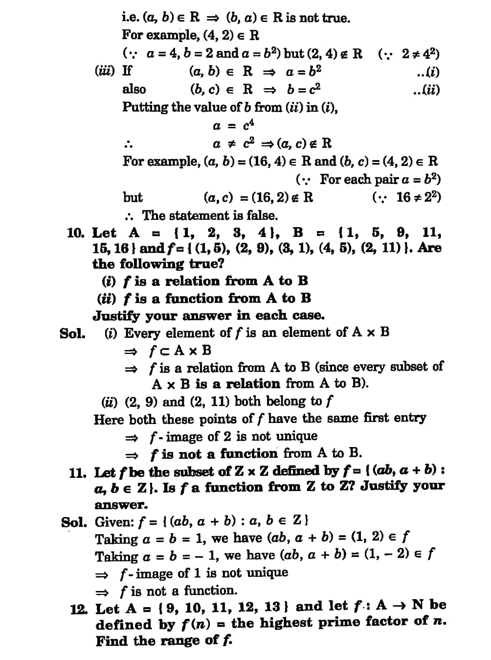 Relations and functions class 11 math - Studypur