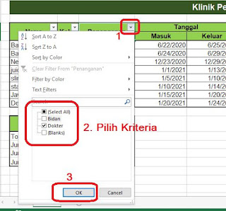 Filter data di Excel