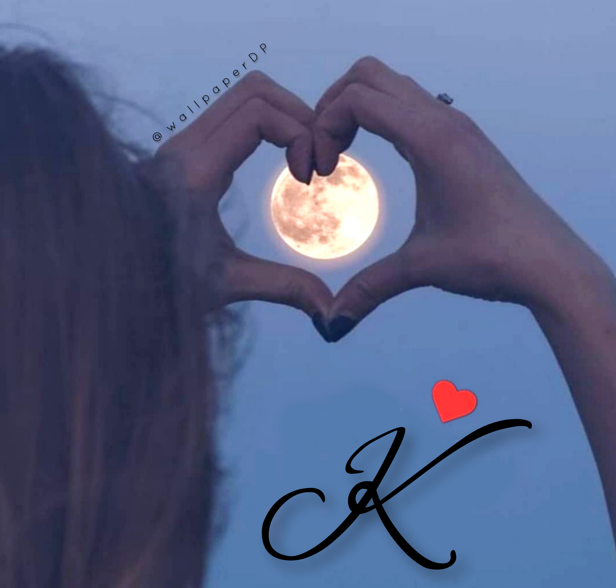 Hand Heart With Full Moon A To Z Alphabet Letters Dp Images Wallpaper Dp z alphabet letters dp images