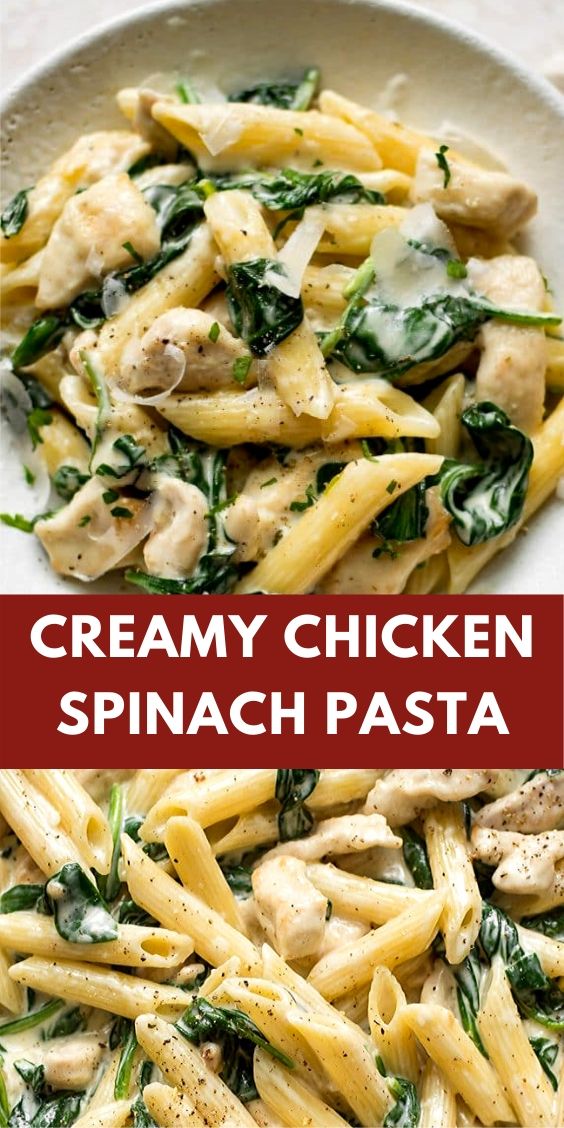 Creamy Chicken Spinach Pasta Health hoki koki
