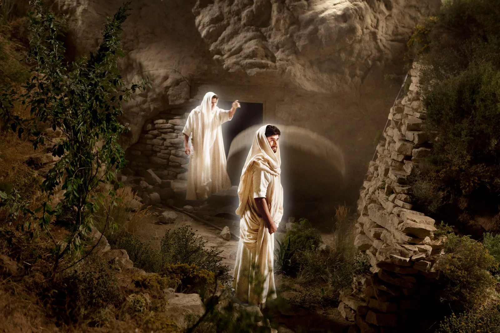 Anjos no sepulcro de Cristo