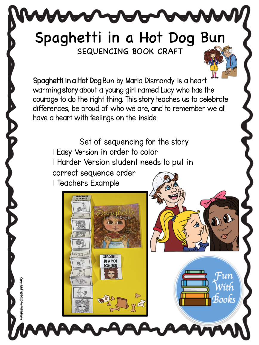 SPAGHETTI IN A HOT DOG BUN SEQUENCING BOOK CRAFT ~ Book Units by Lynn