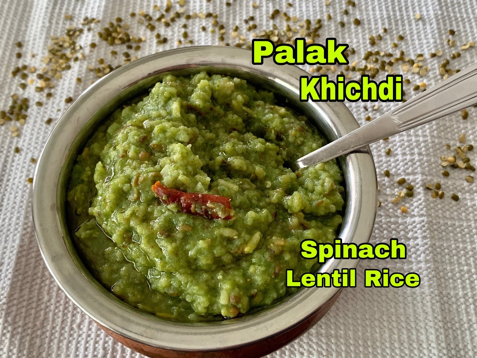 Palak Khichdi Spinach Lentil Rice Spinach Khichdi with Split Green