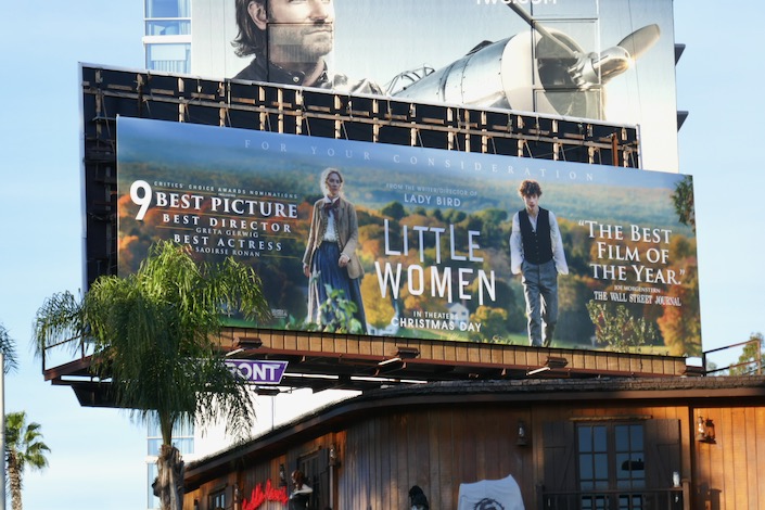 Little Women 9 Critics' Choice Awards nominee billboard Sunset Strip Little Women 9 Critics Choice Awards billboard