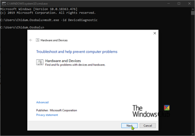 Probleemoplosser voor hardware en apparaten_Windows10