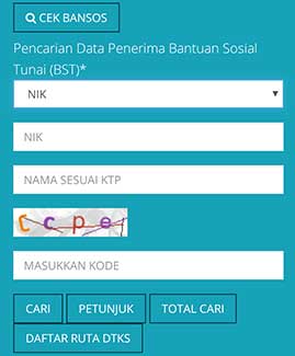 cek pencairan bantuan NIK kartu KIS ID DTKS