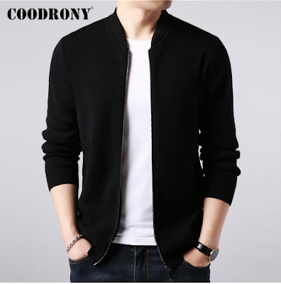 COODRONY Brand Sweater Coat for Men