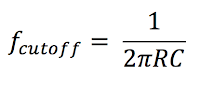 RC filter cutoff frequency formula