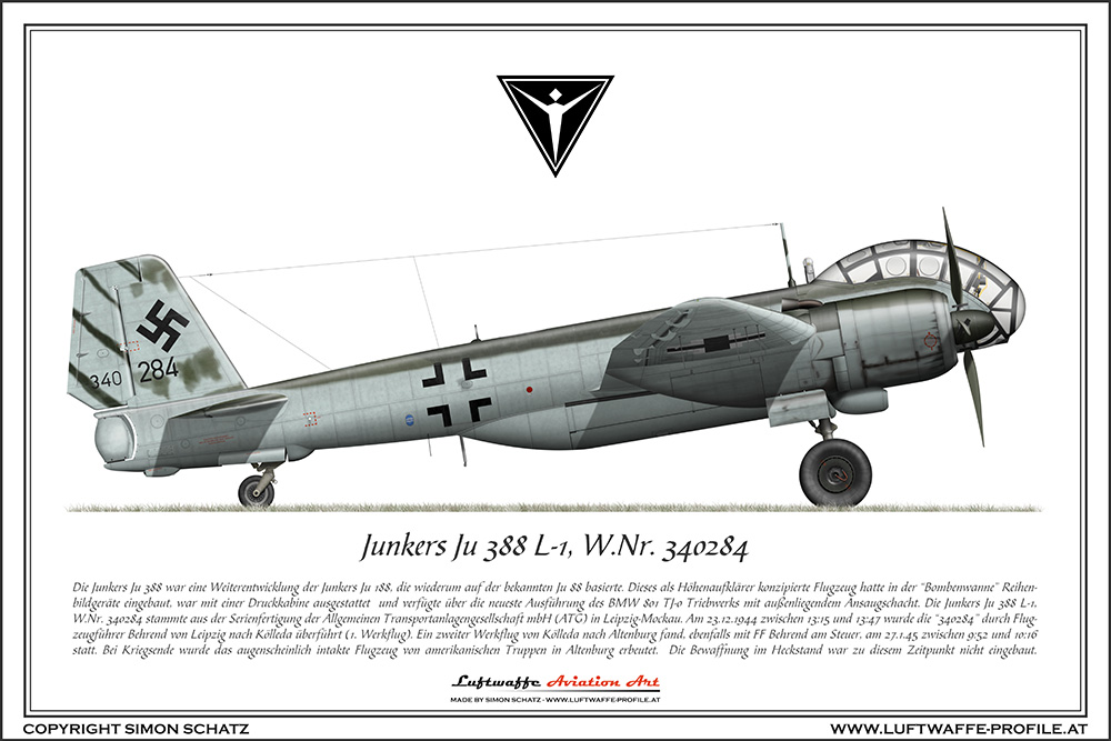 Luftwaffe Aviation Art Made By Simon Schatz Junkers Ju 3 L 1 W Nr Altenburg Spring 1945