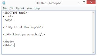 Write Some HTML Write or copy some HTML into Notepad.