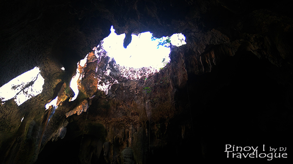 One of Bukilat Cave's opening where natural light seeps through
