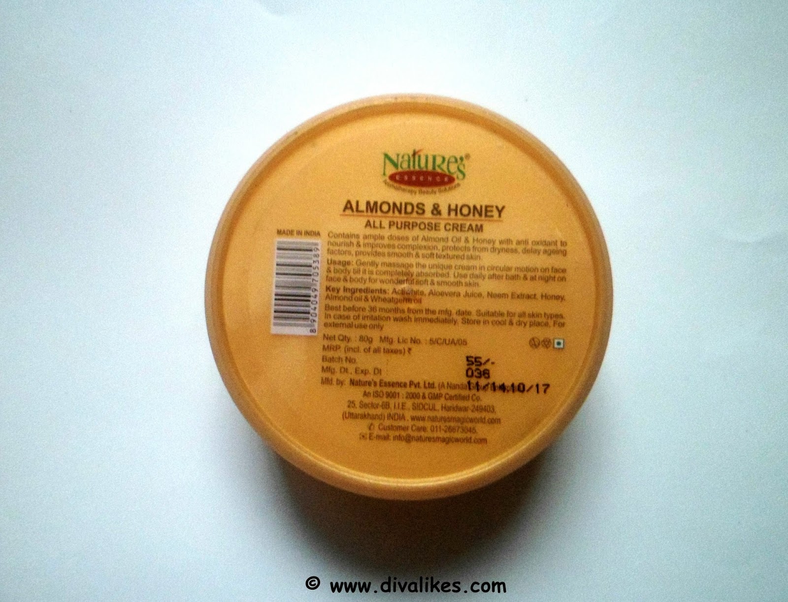 Nature's Essence Almonds & Honey All Purpose Cream Review Diva Likes
