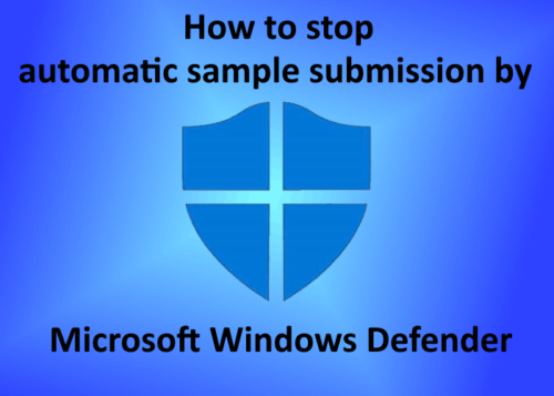 automatische voorbeeldverzending Windows Defender