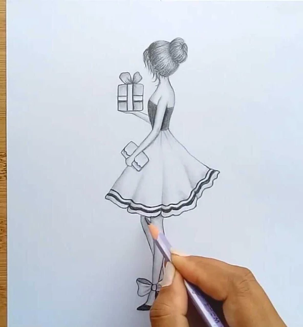 رسم فتاة بالرصاص رسم فتاة جميلة بالرصاص