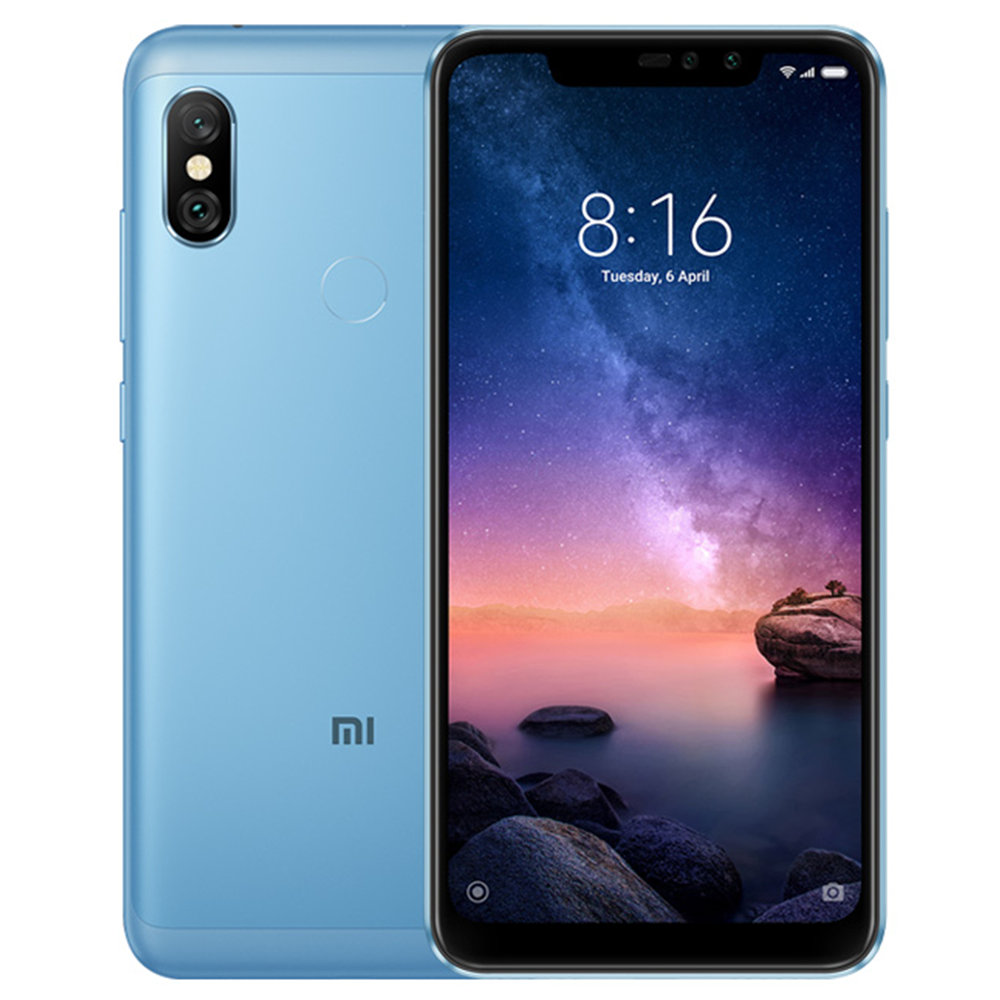 [Official Global Version]Xiaomi Redmi Note 6 Pro 6.26 Inch 4G LTE Smartphone Snapdragon 636 4GB 64GB 12.0MP + 5.0MP Dual Rear Cameras MIUI 9 Face ID FHD+ Screen – Blue