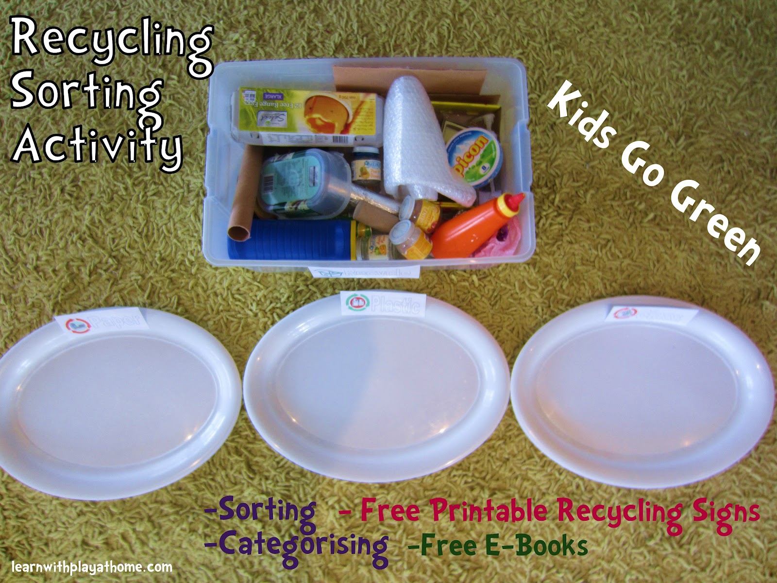 Learn with Play at Home: Recycling Sorting Activity + Free Printable