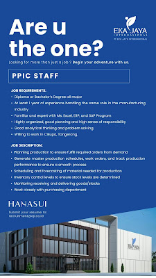 Lowongan Kerja / Job Vacancy : Eka Jaya Internasional (Hanasui) Lowongan Kerja / Job Vacancy : Eka Jaya Internasional (Hanasui)