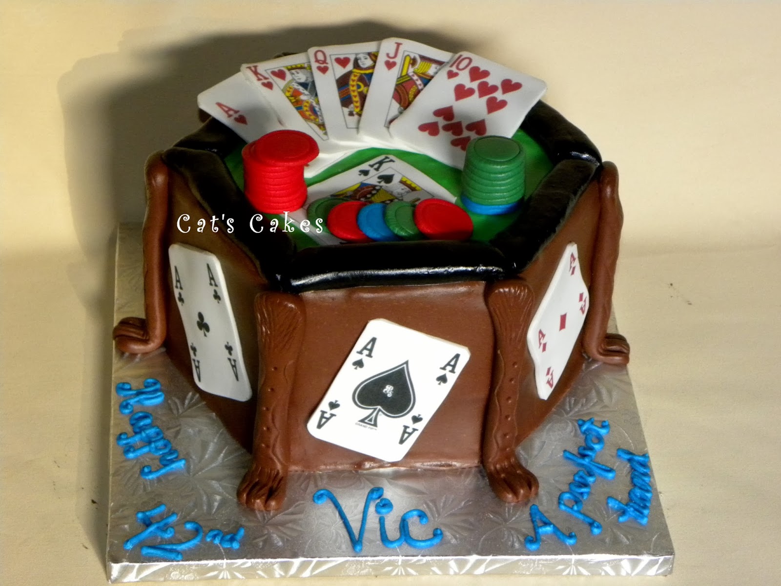 Cat's Cakes Poker Table Birthday Cake