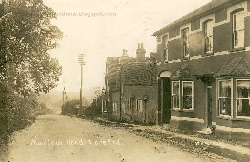 Postcards Then and Now Lane End, Buckinghamshire, Marlow Road c1913